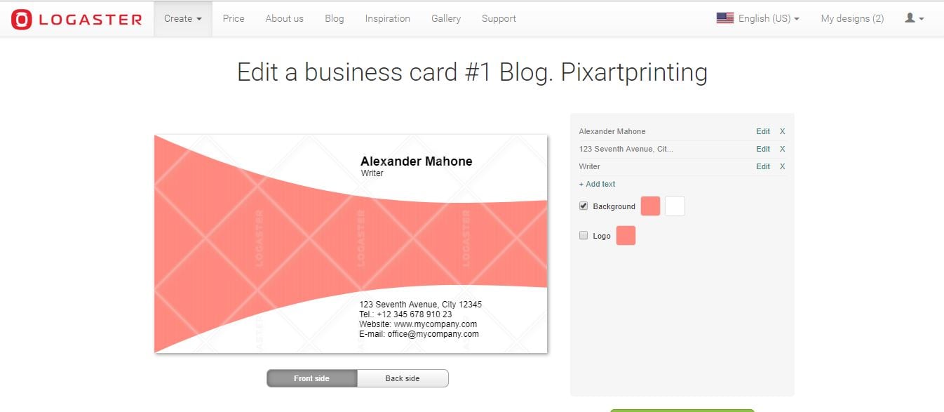 ”How to make business cards: Logaster”