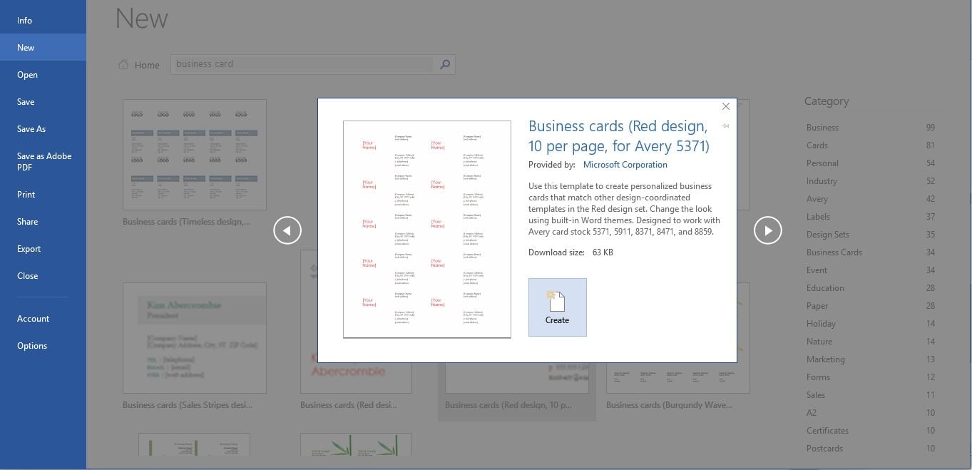 ”How to make business cards with Word”