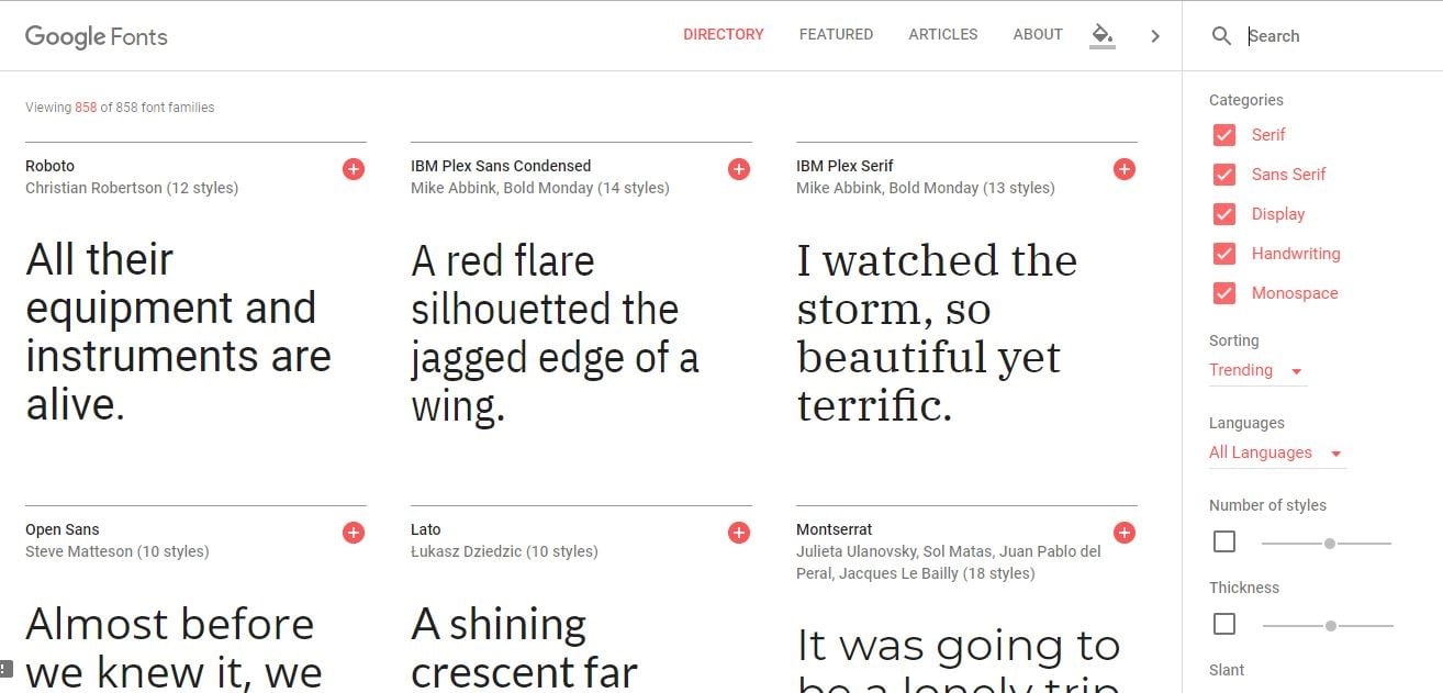 Google Fonts: free downloadable fonts