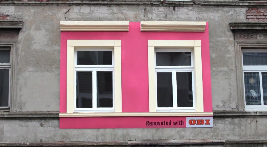 Publicidad exterior: Campaña OBI Campaña «Renovated with OBI»
