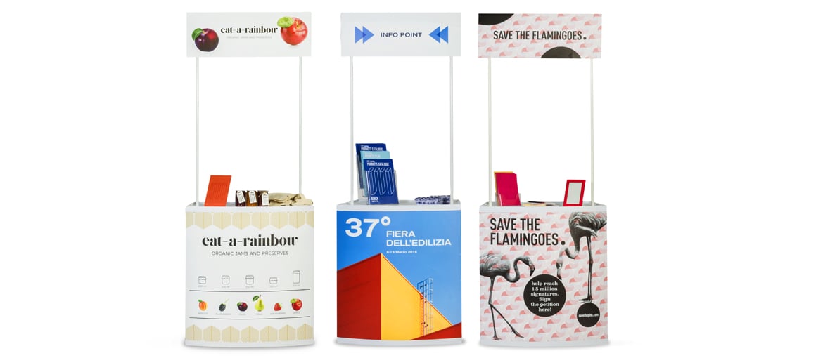 Mostrador con cartel Herramientas de exposición para exteriores: mostrador con cartel