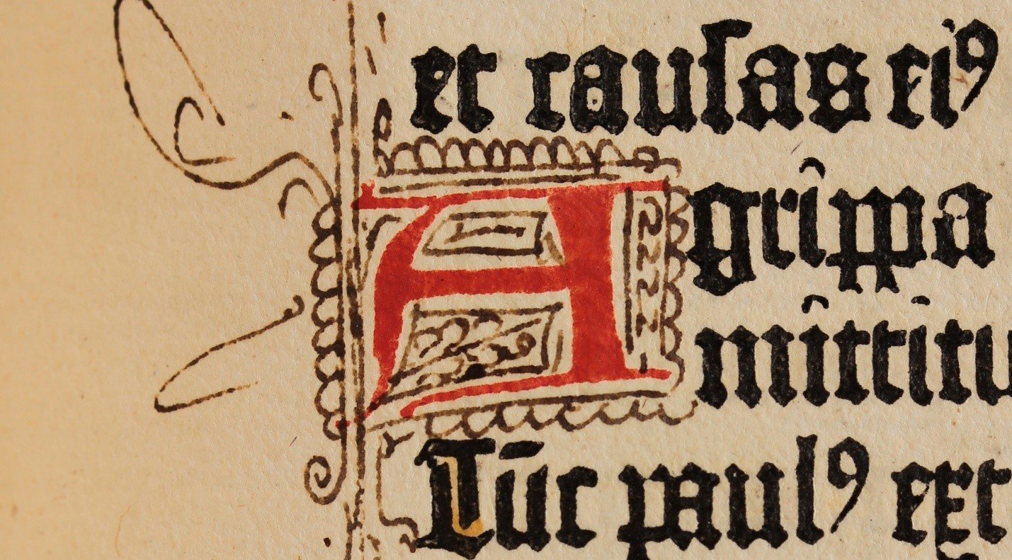 A detail from the Gutenberg Bible, the first book printed in Europe [Image: public domain]