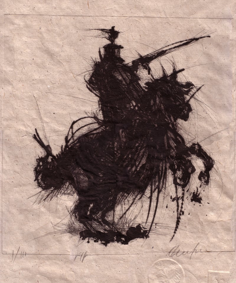 The “Cavaliere Rampante” engraving by Andrea De Simeis The “Cavaliere Rampante” engraving by Andrea De Simeis