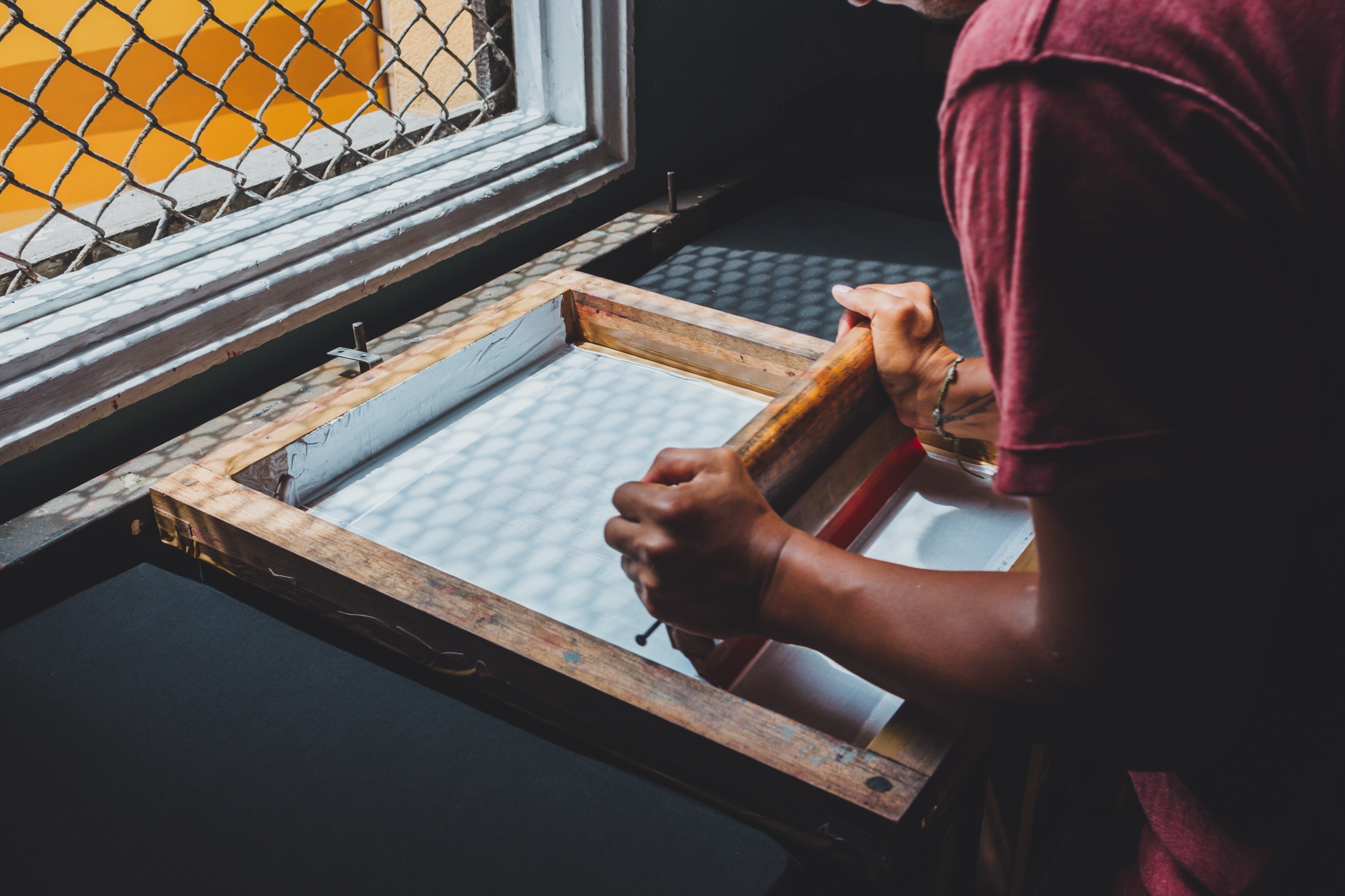 An example of manual screen printing. Image: unsplash/emarts emarts An example of manual screen printing. Image: unsplash/emarts emarts