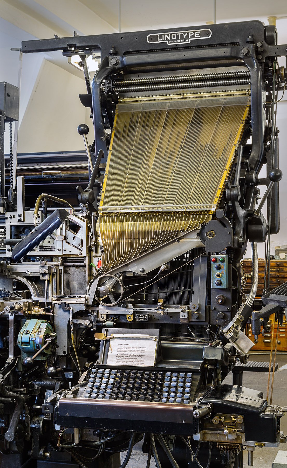 Modello "Linotype Quick" risalente al 1958. Foto: Klaus-D. Sonntag Modello "Linotype Quick" risalente al 1958. Foto: Klaus-D. Sonntag