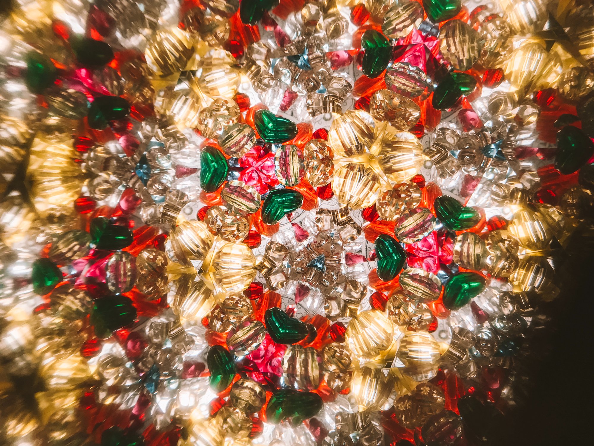 Decorations in Christmas colours