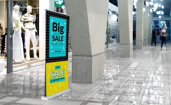 An example of a double-sided roller banner”