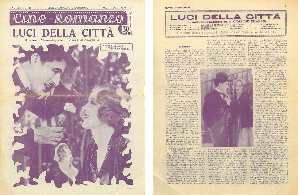 « Cine-Romanzo » (5 avril 1931, n° 156). « Cine-Romanzo » fut la première grande revue italienne imprimée par héliogravure.