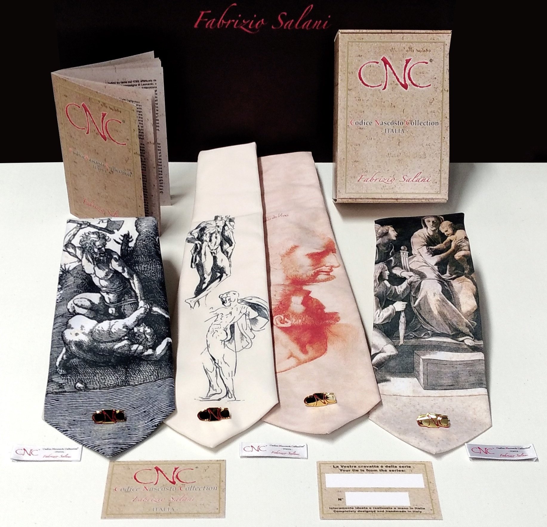 The ties designed by Fabrizio Salani