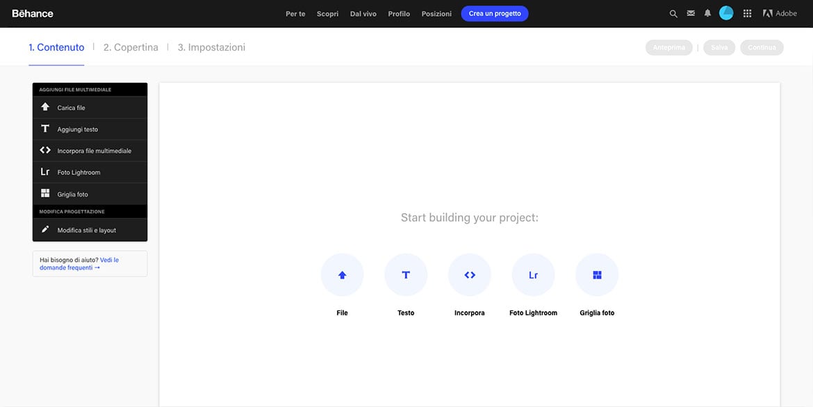 Behance: ecco come caricare i propri files Behance: here's how to upload your files