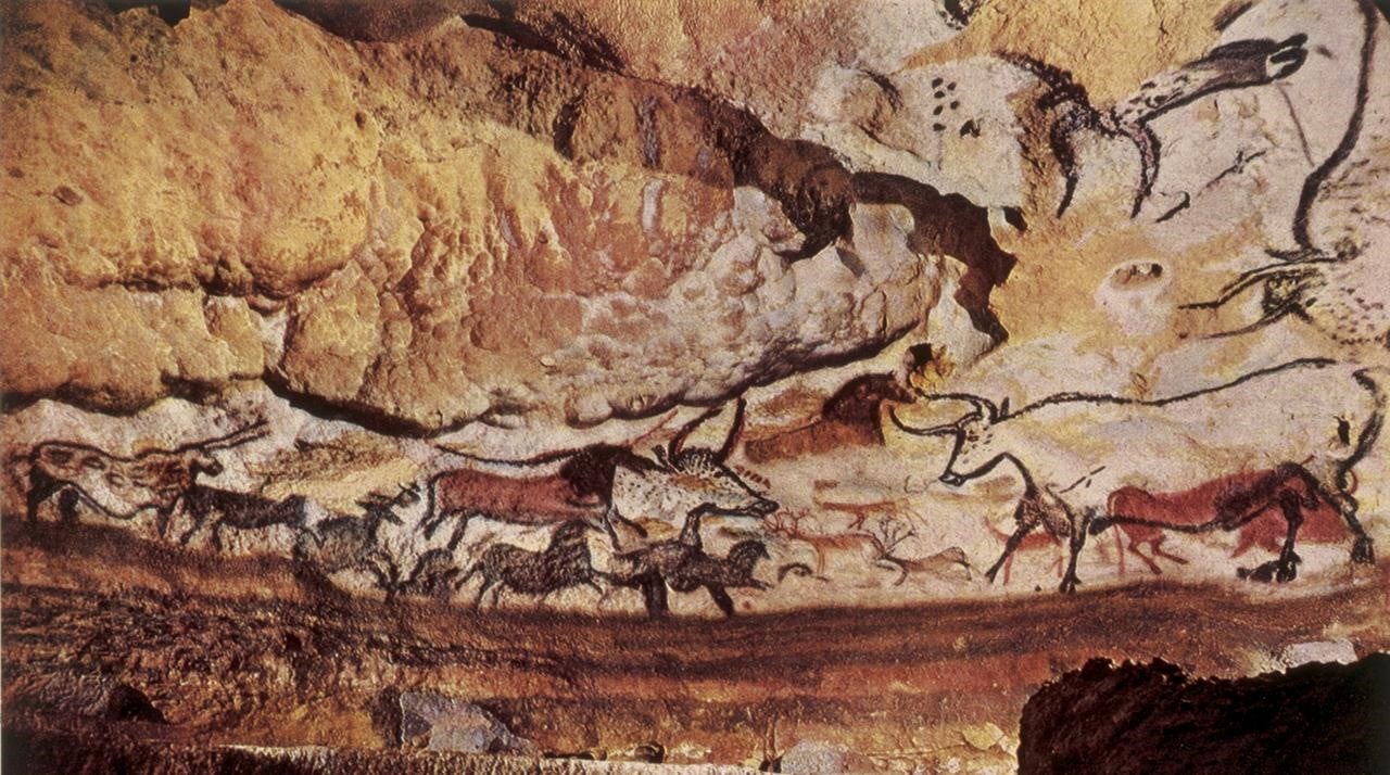 Ausschnitt der Malereien in den Höhlen von Lascaux