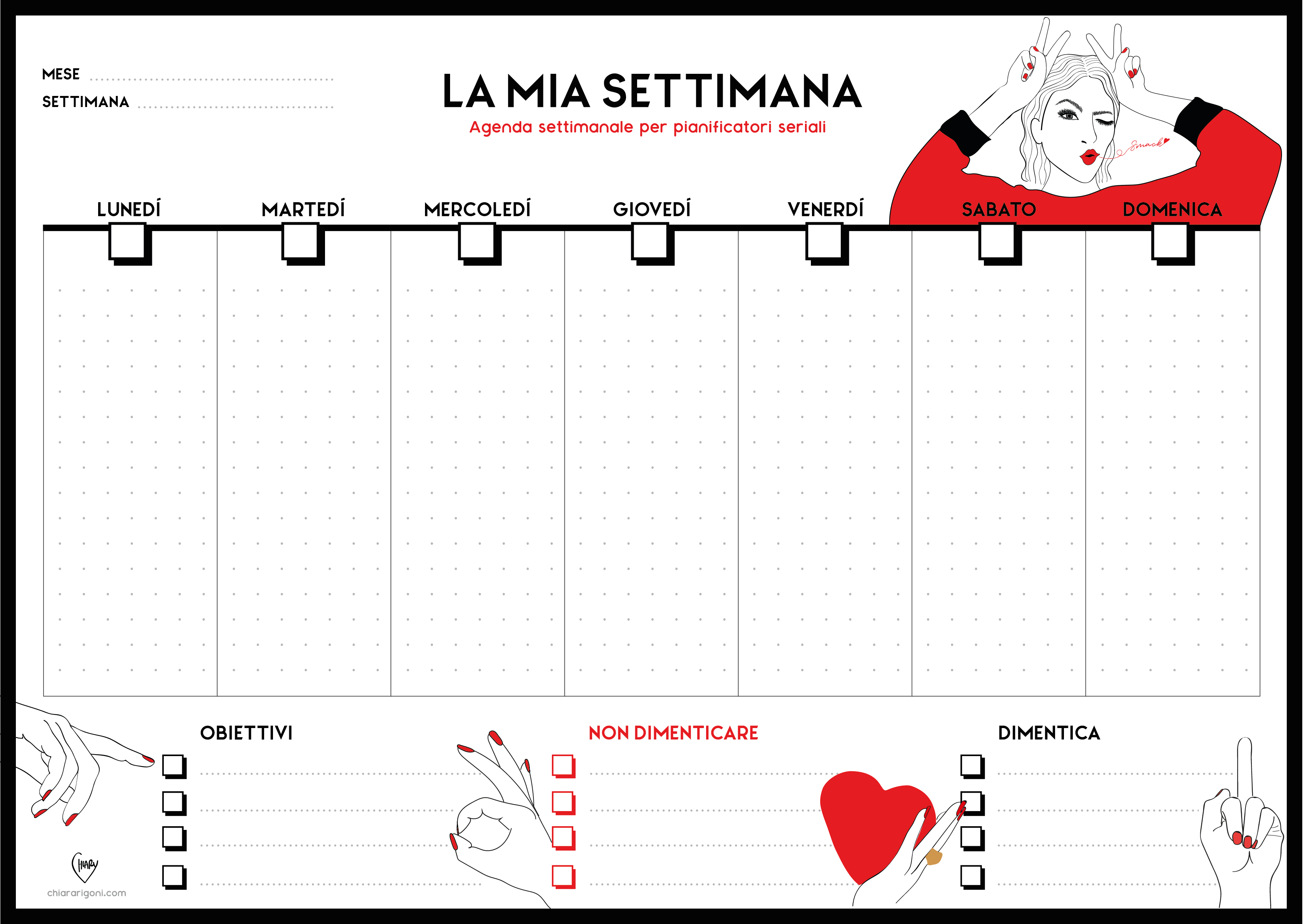 PRINTSTORIES – Chiara e il calendario settimanale “con personalità”!