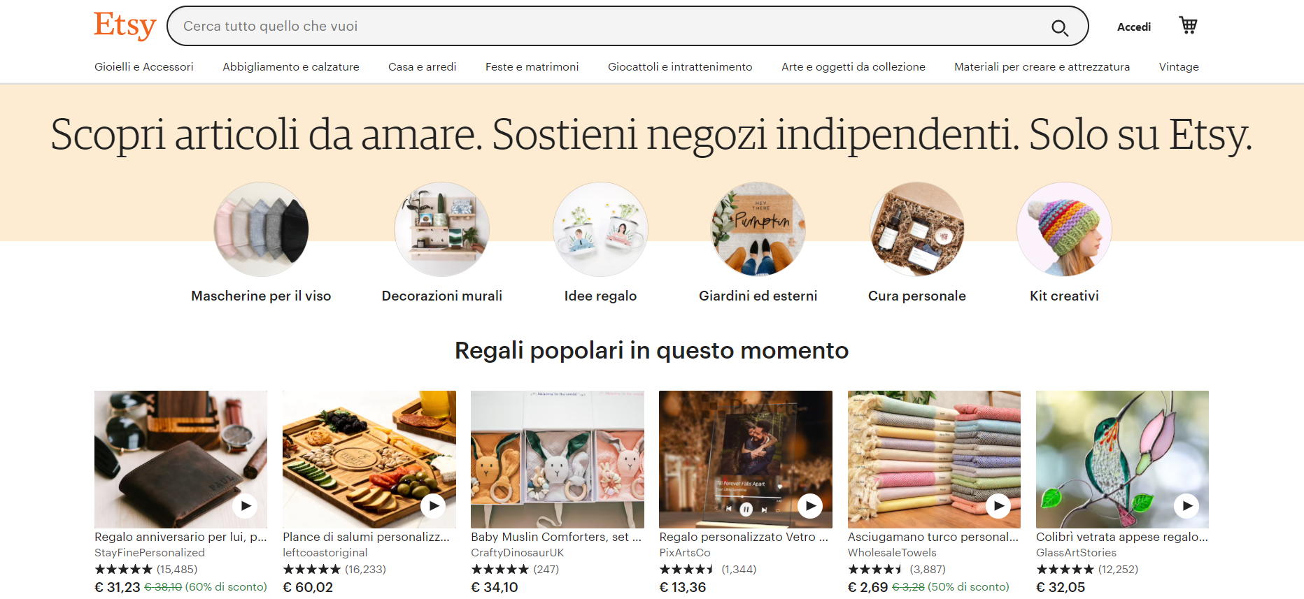 Etsy, uno dei siti di vendita online per l’artigianato