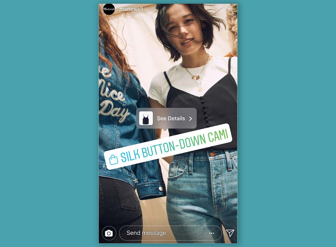 IMAGE OF SHOPPABLE STORIES. Credits to https://business.instagram.com/blog/announcing-shopping-in-instagram-stories-and-explore