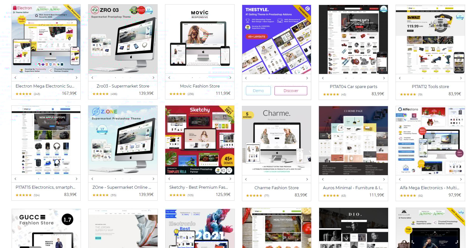 Esempi di temi di Prestashop Imparare PrestaShop: scegliere temi e moduli