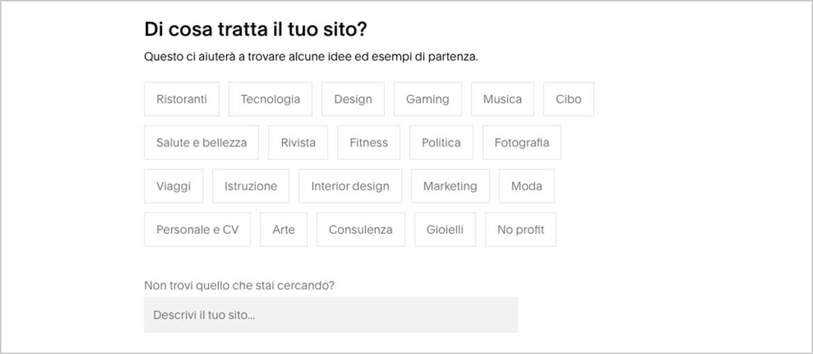 Schermata di Squarespace Squarespace