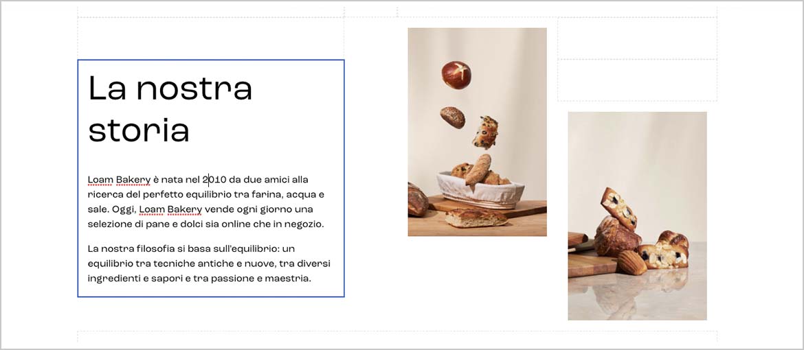 Esempio di costruzione di una pagina del sito web con Squarespace Esempio di costruzione di una pagina del sito web con Squarespace