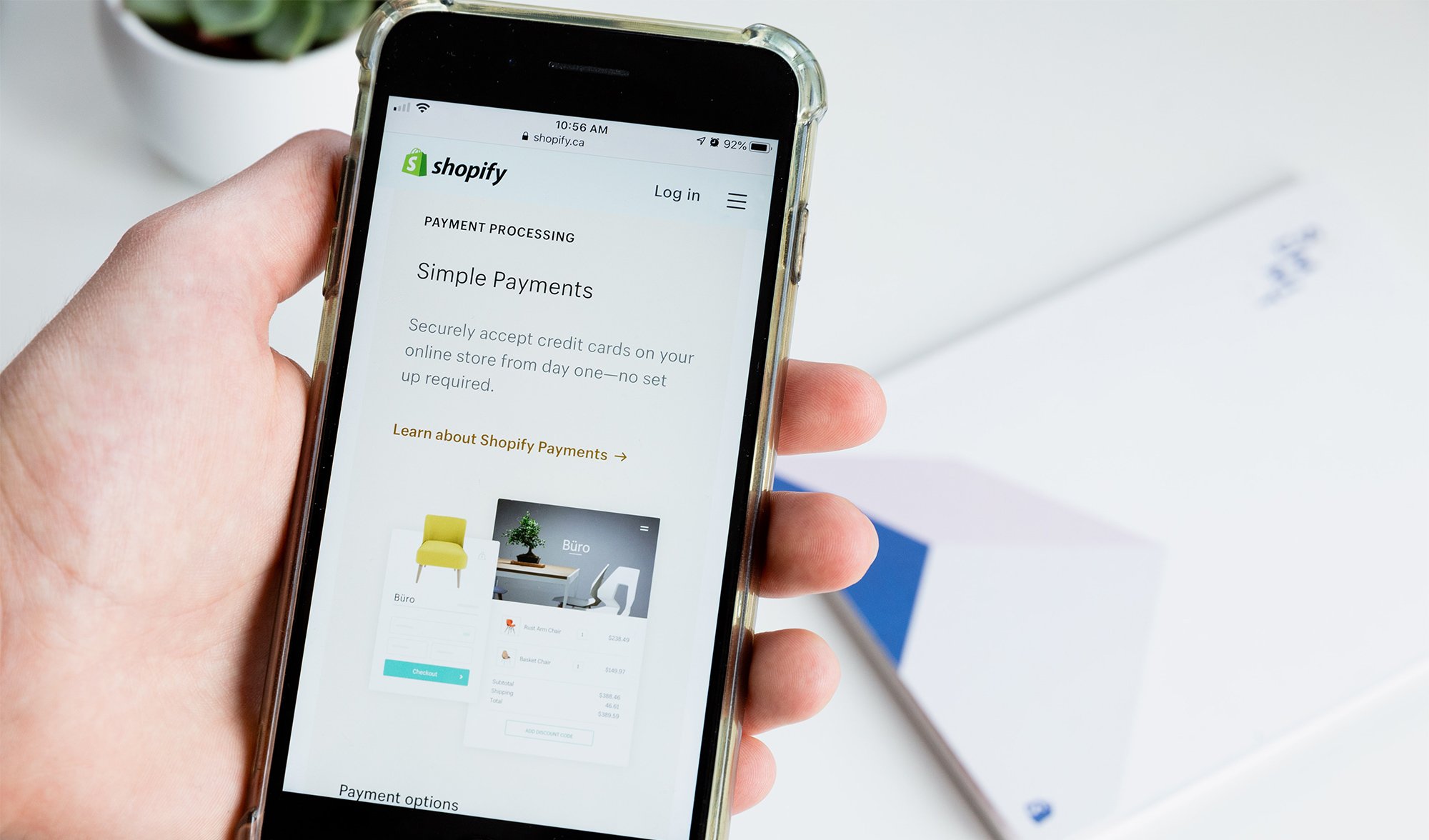 Esempio di schermata di Shopify