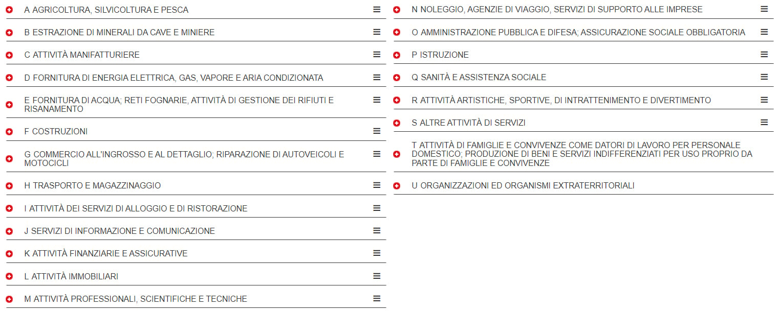 Codice Ateco: cos'è e quali categorie