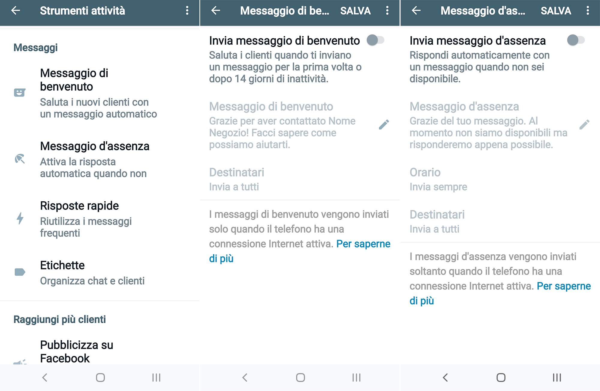 Whatsapp Business: configuración de los mensajes de bienvenida y ausencia Whatsapp Business