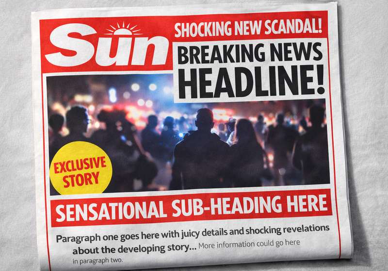 Il tabloid più scandaloso e chiacchierato del mondo: The Sun, ovvero il giornale popolare per antonomasia.